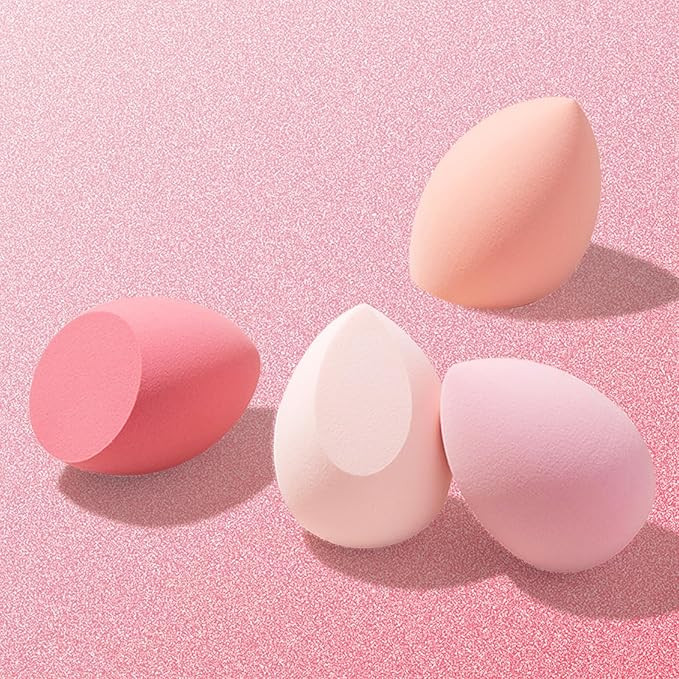 4 Pcs Makeup Sponges Set,4 Beauty sponges Blending Blenders with 1 Egg Case,Flawless for Cream,Po... | Amazon (US)