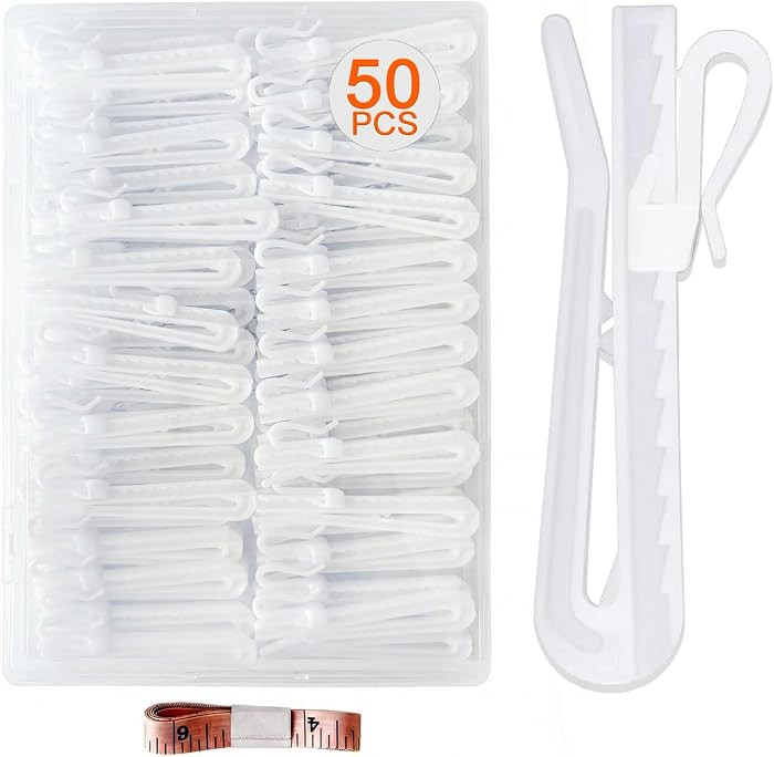 Adjustable Pinch Pleat Curtain Hooks, Only for Pleated Curtains with Hook Pockets/Slots, 50PCS 85... | Amazon (US)