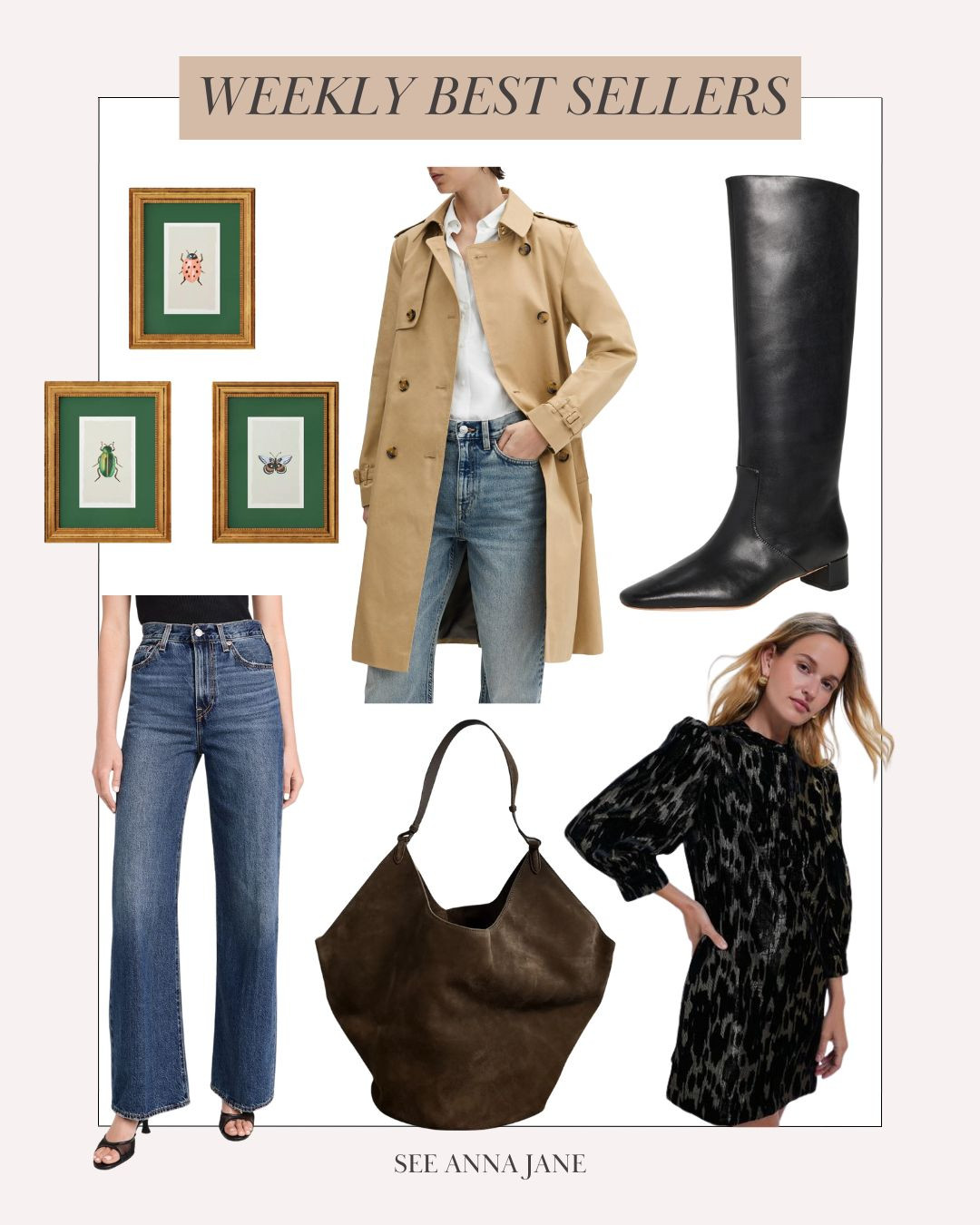 This week's top sellers! 

Target art, Mango trench coat, Loeffler Randall boots, Levi's jeans, oversized suede bag from Etsy, Tuckernuck mini dress 

 #LTKSeasonal #LTKStyleTip #LTKShoeCrush