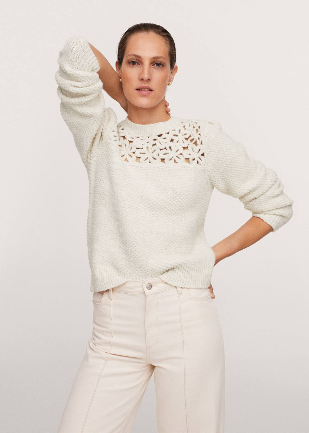 Flowers knit sweater | MANGO (US)