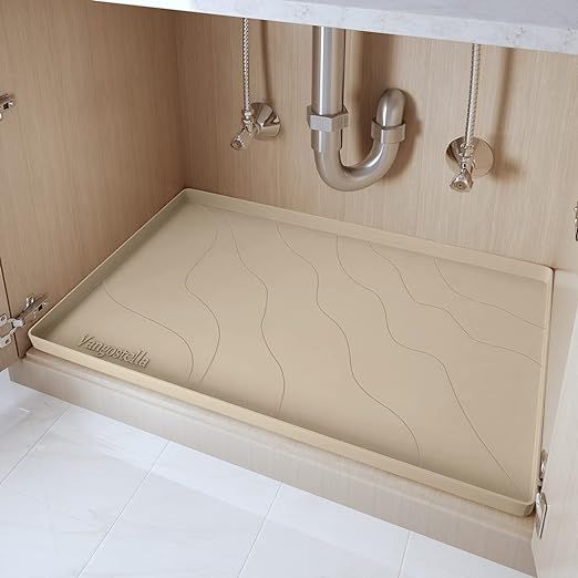 Vangostella Under Sink Mat,28" x 22" Silicone Waterproof Mat,Extra Thick Under Sink Liner,Kitchen... | Amazon (US)