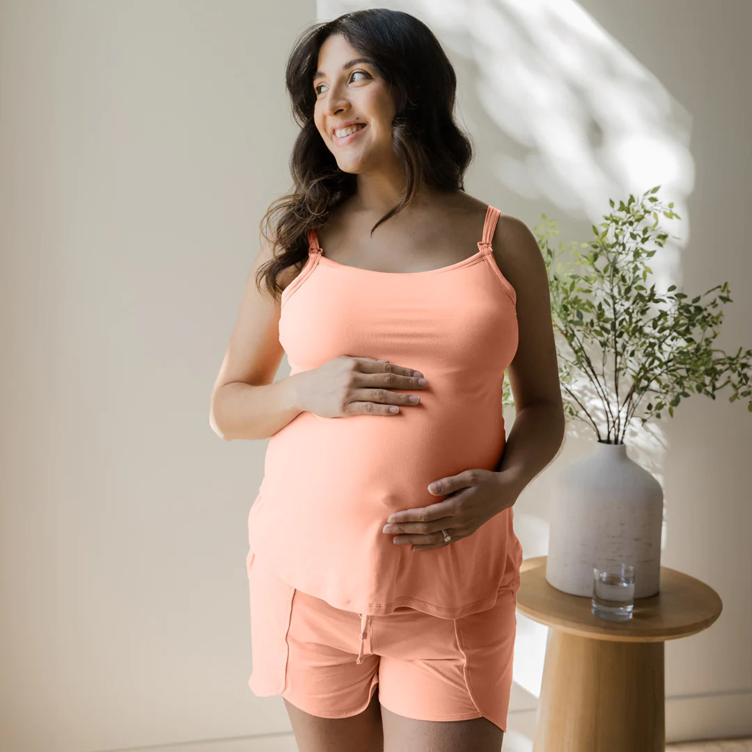 Bamboo Lounge Around Nursing & Maternity Tank | Vintage Coral | Kindred Bravely