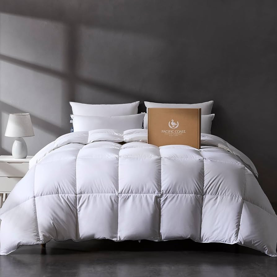 Pacific Coast Luxury White Goose Feather Down Fiber Comforter King Size, All Season Hotel Collect... | Amazon (US)