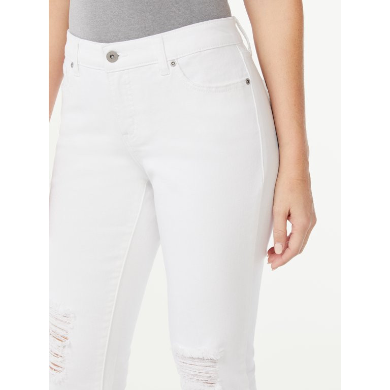 Sofia Jeans by Sofia Vergara Women's Bagi Boyfriend Distressed Jeans with Sharkbite Hem | Walmart (US)