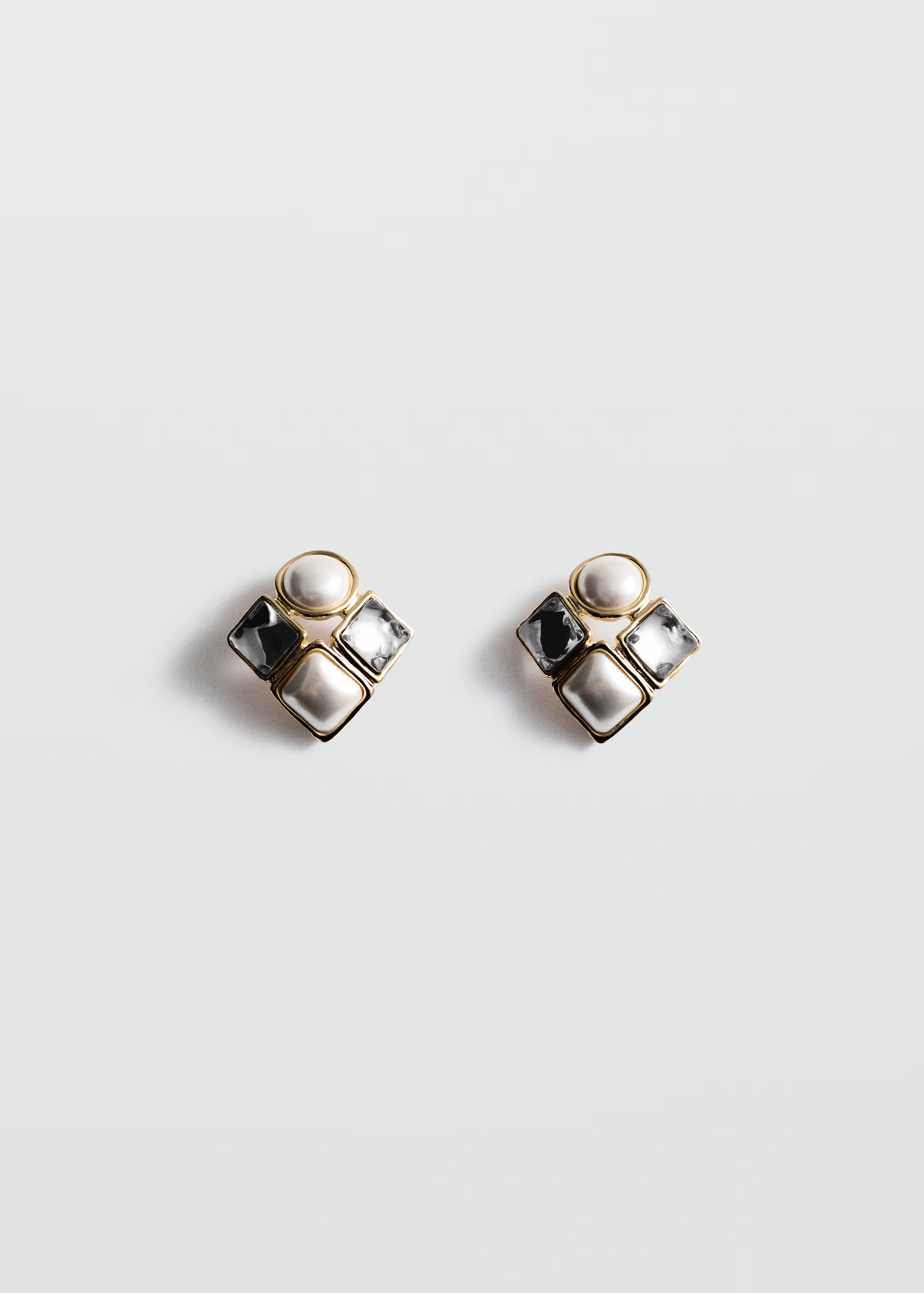 Combined square earrings - Women | MANGO United Kingdom | MANGO (UK)