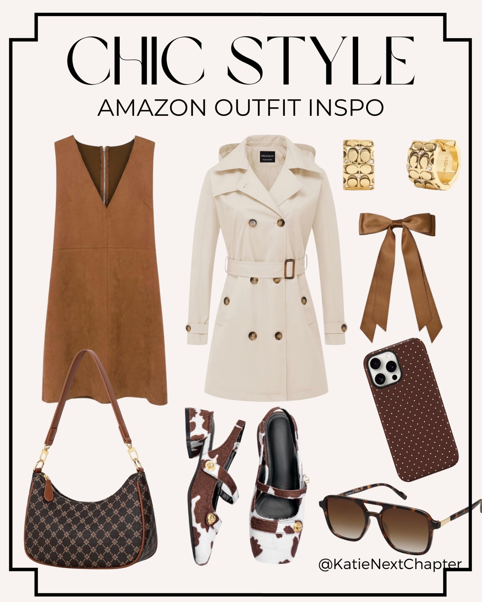 If you love neutral outfits, this Amazon look is for you 🤍 A classic brown dress layered with a trench coat and chic accessories for an elevated everyday outfit. Perfect Amazon fashion finds for fall and winter, all linked on LTK. 

#LTKootd #LTKWorkwear #LTKOver40
