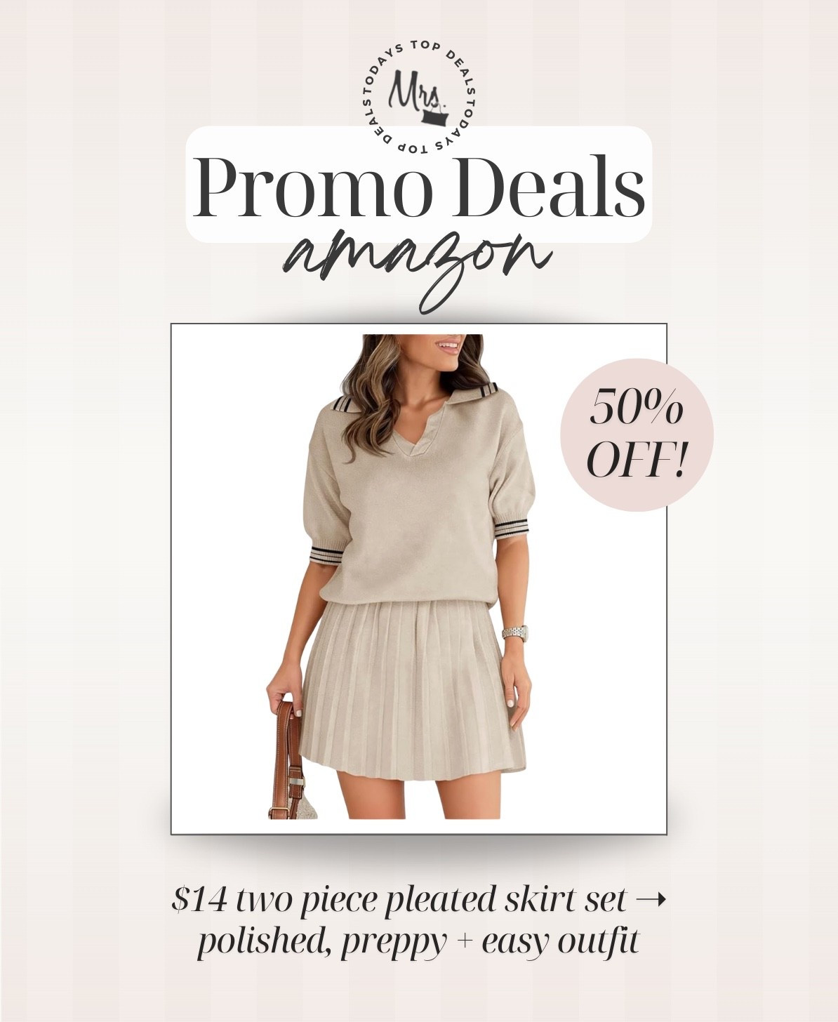 $14 two piece pleated skirt set ➝ polished, preppy + easy outfit

#LTKSaleAlert #LTKootd #LTKSeasonal