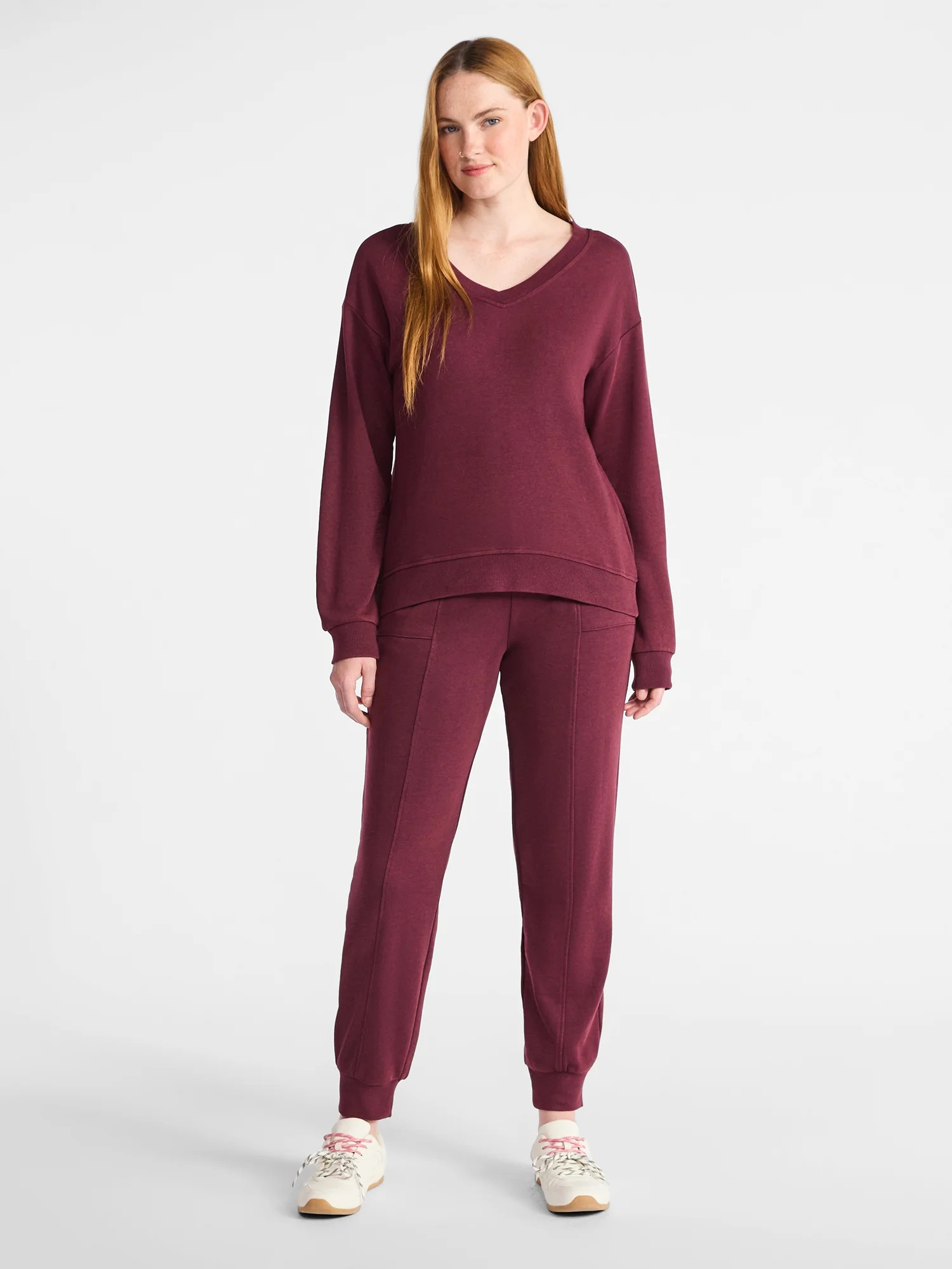 Time and Tru Women's and Women’s Plus French Terry Set, 2-Piece, Sizes XS-4X | Walmart (US)