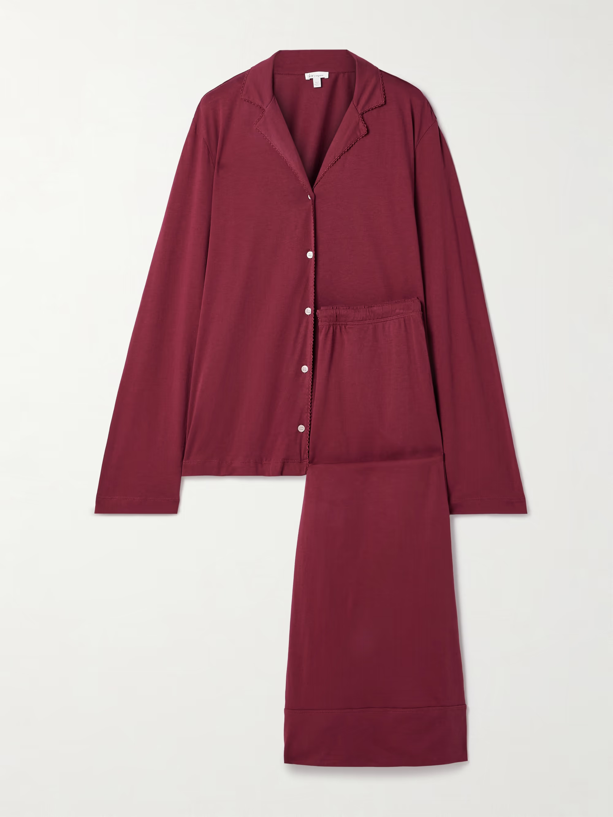 Camellia organic Pima cotton-jersey pajama set | NET-A-PORTER (UK & EU)