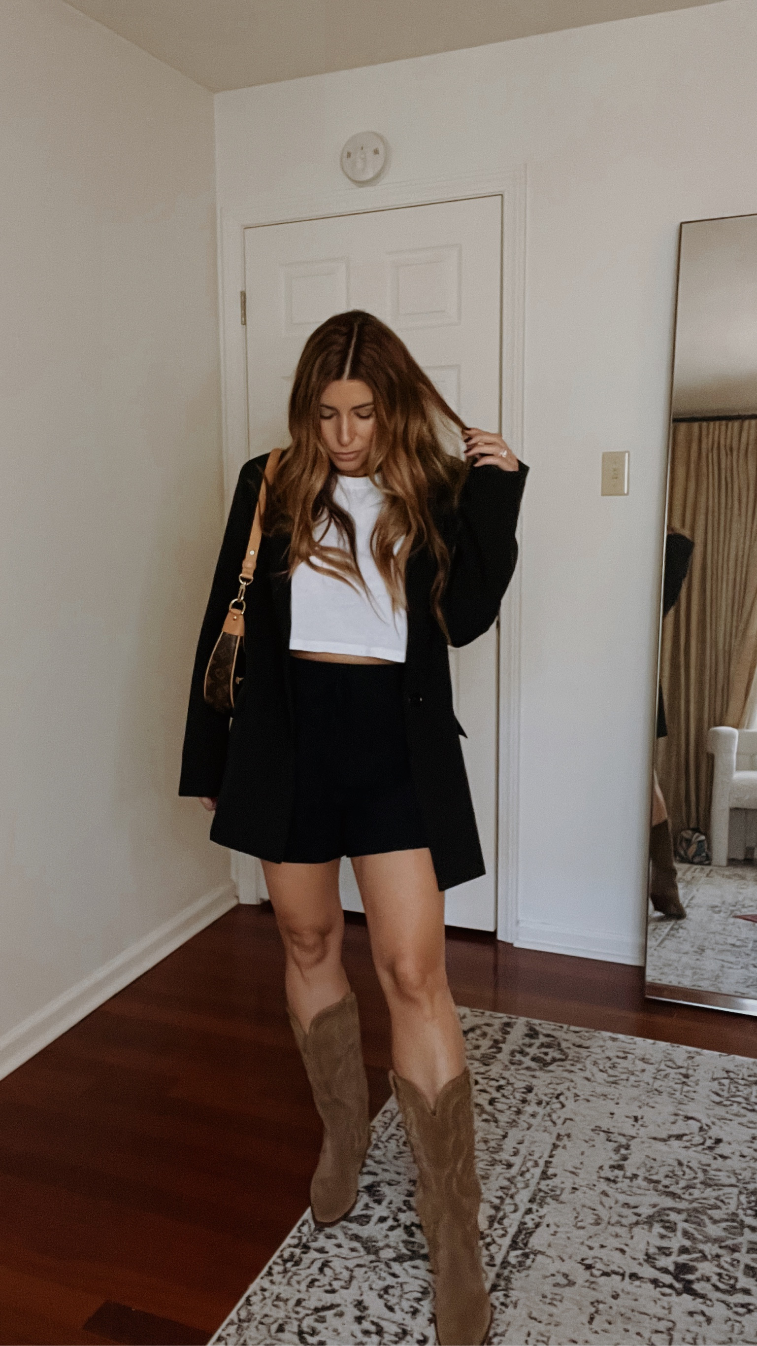 Fall outfit, western boots, cowgirl boots, blazer style  

#LTKshoecrush #LTKVideo #LTKstyletip