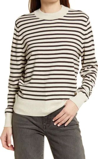 Treasure & Bond Women's Stripe Mock Neck Cotton Blend Sweater | Nordstrom | Nordstrom