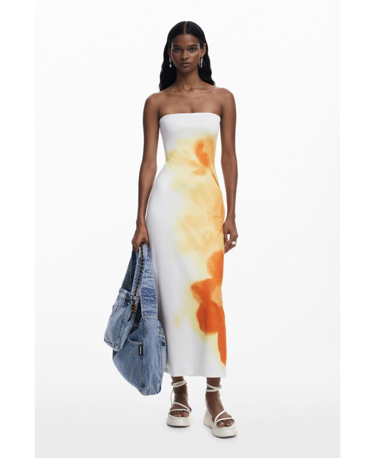 Desigual Women's Floral bandeau dress - White | Macy's