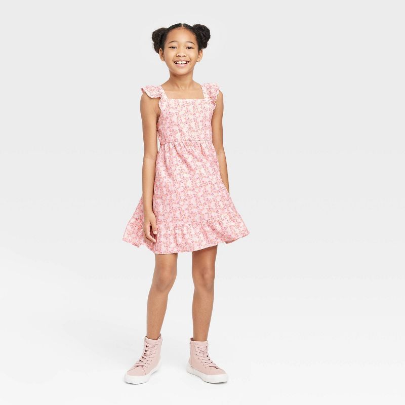 Girls' Flutter Sleeve Dress - Cat & Jack™ | Target