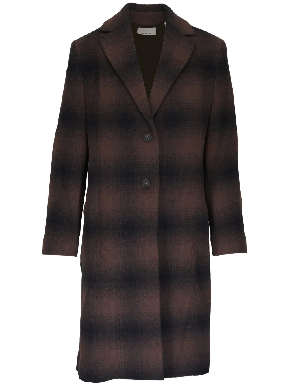Vince Plaid single-breasted Coat | Brown | FARFETCH | Farfetch Global