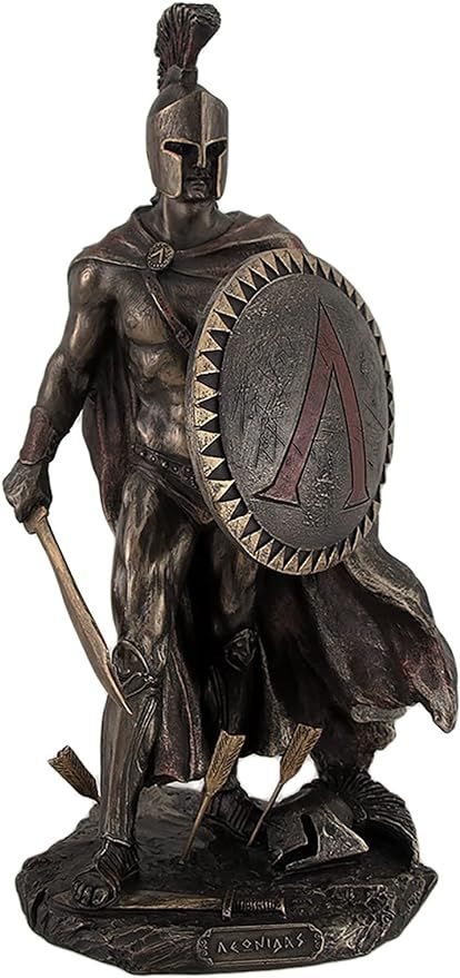 Veronese Designs Spartan King Leonidas with Sword and Shield Bronzed Statue - 10 Inch | Amazon (US)