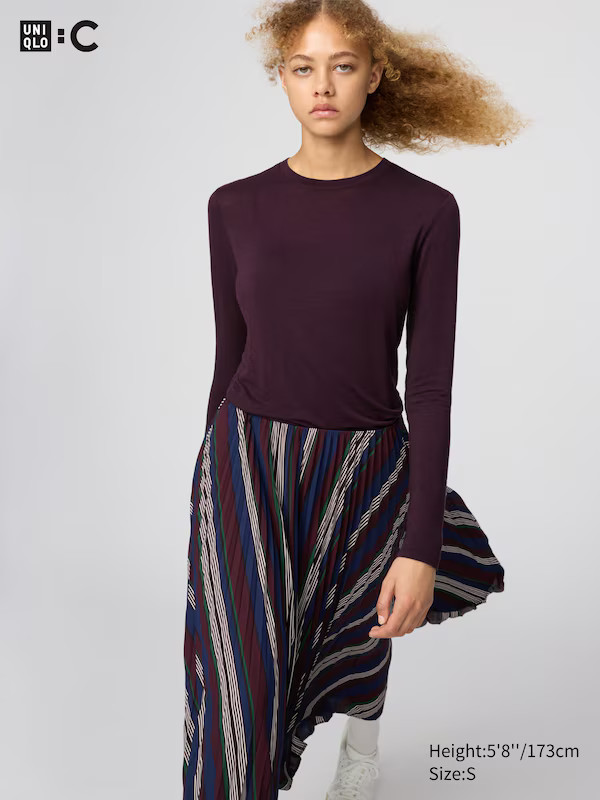 HEATTECH Extra Warm Cashmere Blend Crew Neck T-Shirt | UNIQLO (UK)