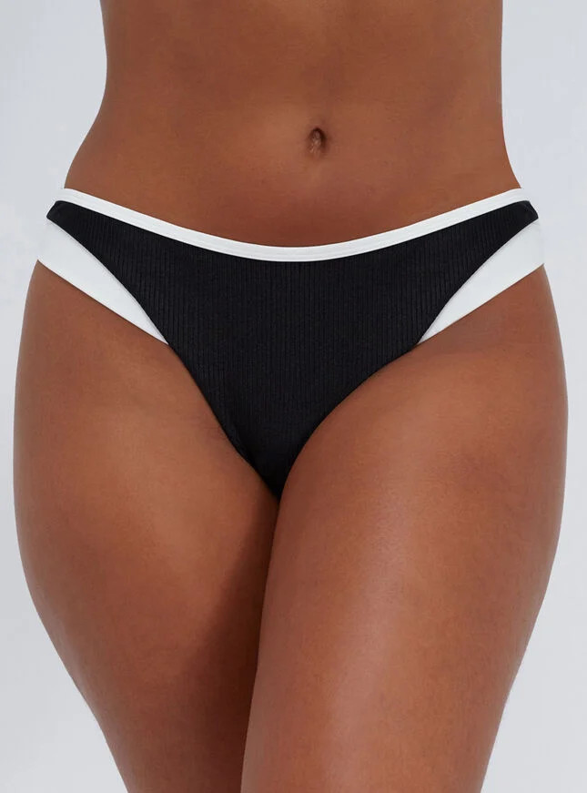 Ibiza piped brazilian bikini bottoms - Black Mix | Boux Avenue (UK)