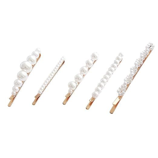Vpang 5 Pcs Elegant Pearl Bobby Pin Hair Barrette Clip Hair Pin Hair Clip Hair Accessories for Wo... | Amazon (US)