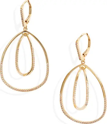 Pavé Inset Oval Orbital Earrings | Nordstrom