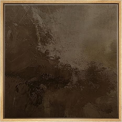SIGNFORD Framed Canvas Print Wall Art Textured Brown Abstract Rustic Brushstroke Illustrations Ru... | Amazon (US)