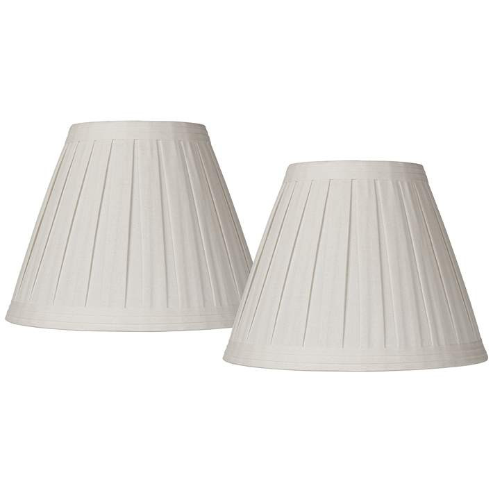 Springcrest Creme Linen Box Pleat Lamp Shades 7x14x11 (Spider) Set of 2 - #42X48 | Lamps Plus | Lamps Plus