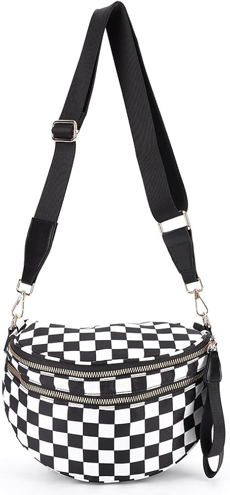 Checkered Crossbody Bag Bum Bags for Women Checkered Purse Checkerboard Purse Checkered Fanny Pac... | Amazon (US)
