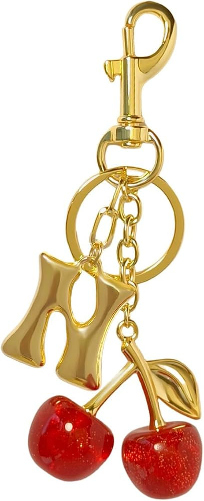 Flvkev Cherry Bag Charms Bubble Initial Purse Key Chains for Women Car Letter Handbag Backpack Ke... | Amazon (US)