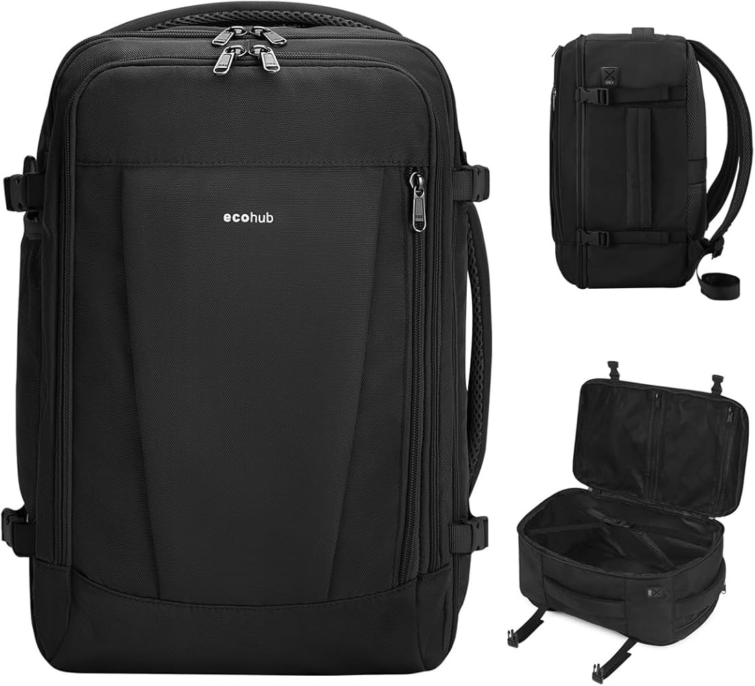 ECOHUB 17'' Small Travel Backpack, United Airlines Personal Item Bag 16.7"x10"x8" with 13 Pockets... | Amazon (US)