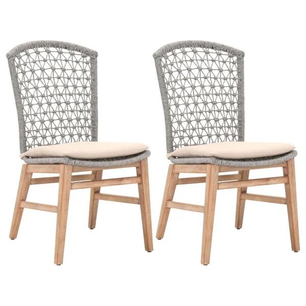 Osmond Fabric Side Chair in Gray/Beige (Set of 2) | Wayfair North America