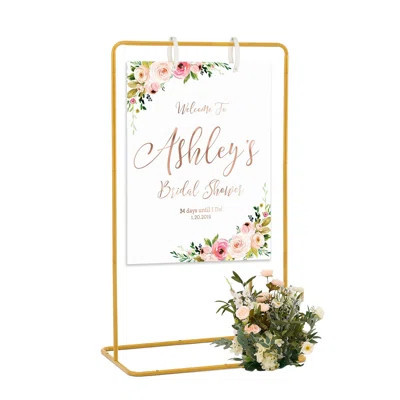Wedding Sign Holder,adjustable Welcome To Our Wedding Sign Stand With 2 Leather Sign Hanging Straps,wedding Seating Chart Stand For Party,baby Shower, | Wayfair North America