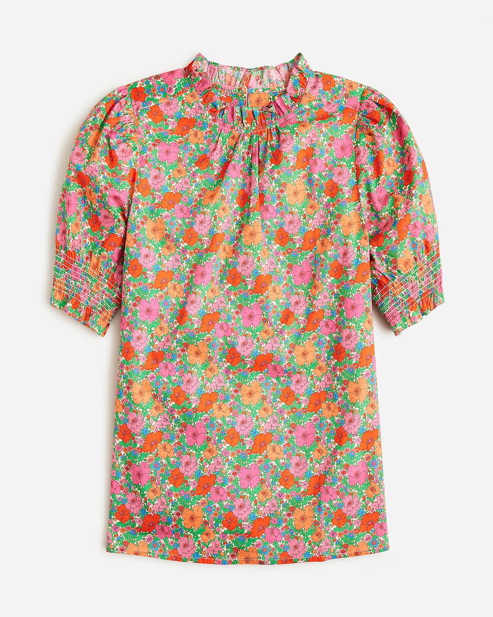 Smocked puff-sleeve top in Liberty® Meadow Song fabric | J.Crew US