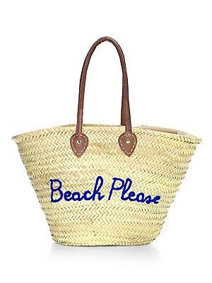 PoolsideLarge Woven Straw Beach ToteColor - BlueUSD$175.00In StockEarn at least 350 points with t... | Saks Fifth Avenue