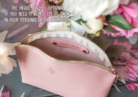 Leather makeup bag Personalized Bridesmaid gift ideas makeup bag for women Leather makeup case ma... | Etsy (US)