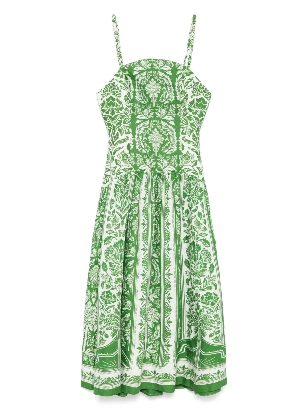 FARM Rio Delicate Tapestry midi dress - Green | Farfetch Global