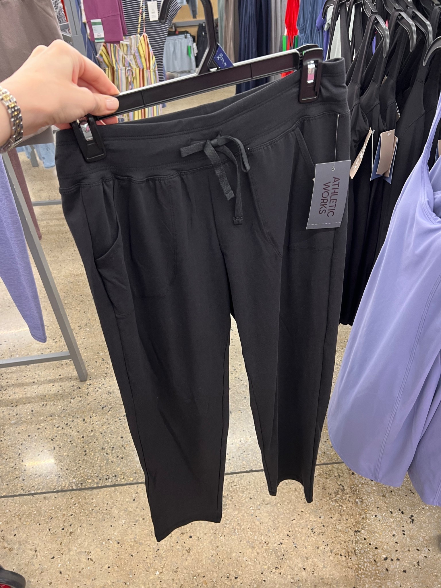 Walmart core knit pants, these are soft cotton, $12.98, fit tts. I wear them an embarrassing amount of time! So comfy! I prefer to leggings. Nice enough for casual work. #walmartfashion 