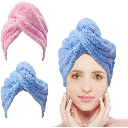 Microfiber Hair Towel for Curly Hair Turbans for Wet Hair Drying Towels Fast Dry Hair Towel Wrap for Women 26 Inch10 Inch 3 Pack | Walmart (US)