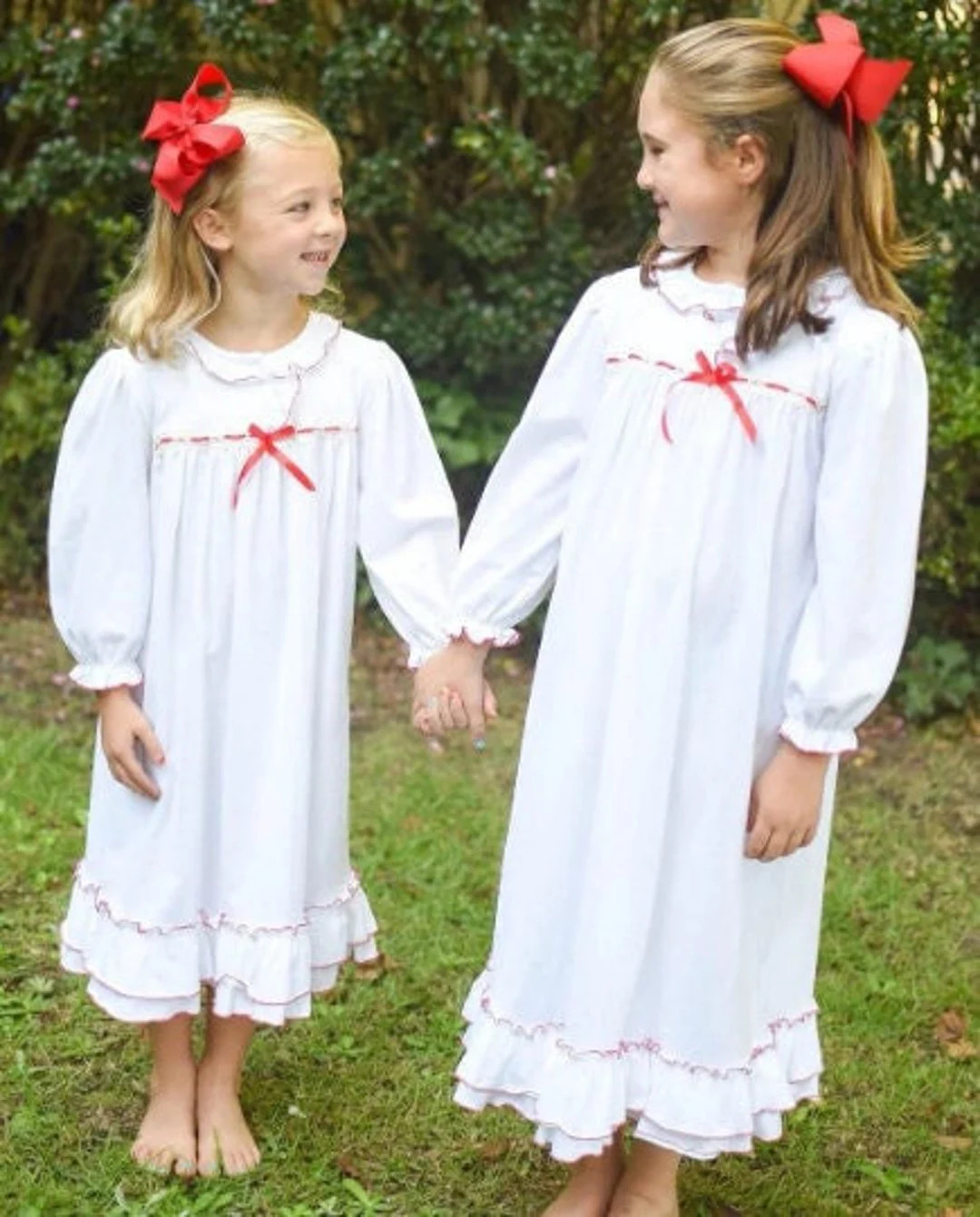 Clara Nutcracker Outfit with Red Ribbon, Christmas morning outfit, soft knit fabric, Heirloom, Vi... | Etsy (US)