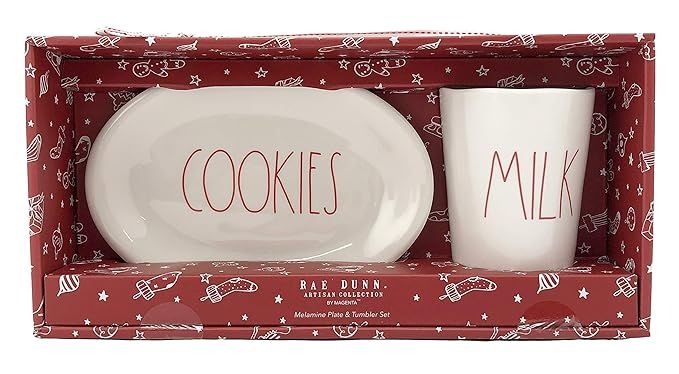 Rae Dunn Artisan Collection - Cookies and Milk Mug and Tray | Amazon (US)