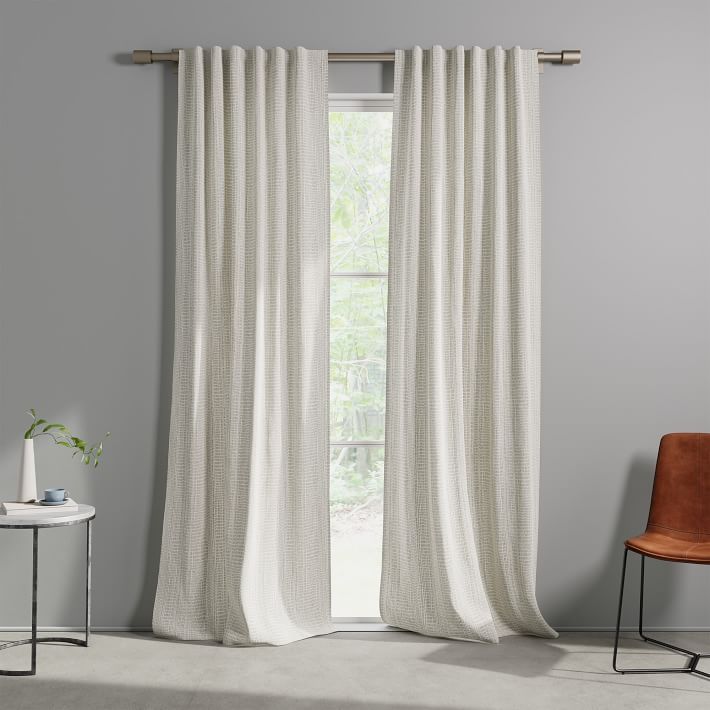 Cotton Canvas Bomu Curtains (Set of 2) - Stone Gray | West Elm (US)