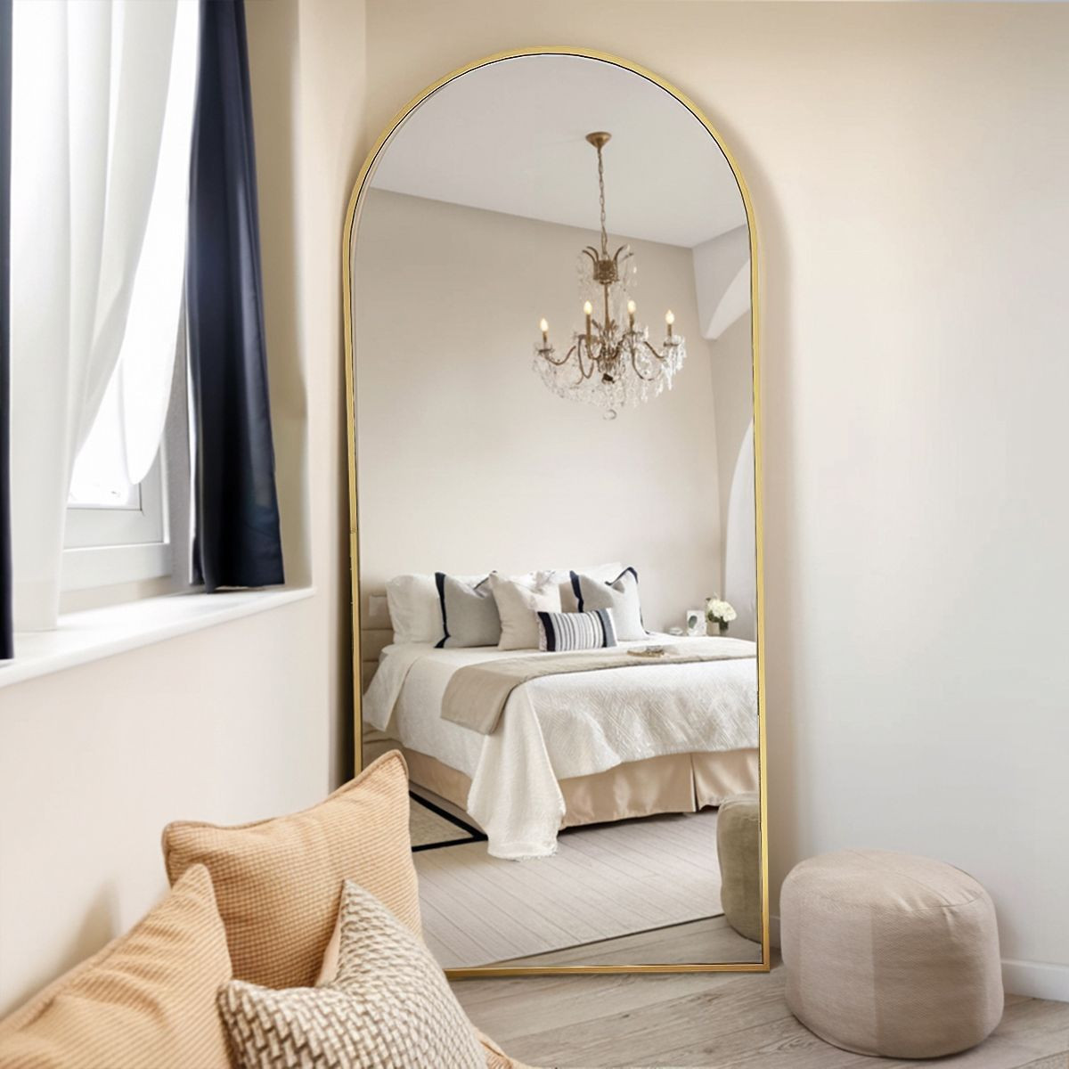 71"x26" Full Length Mirror, Wall Mirrors Hanging or Leaning Arched-Top Full Body Mirror with Stan... | Target