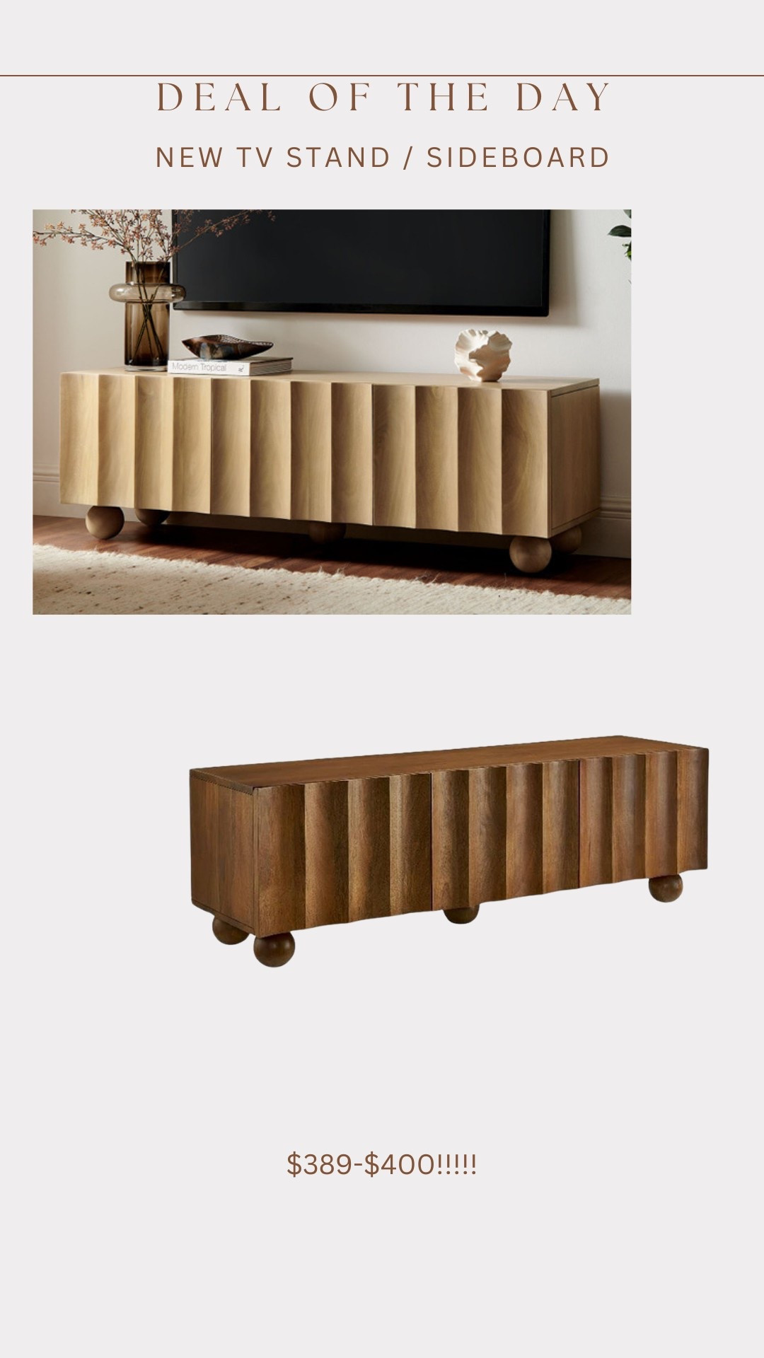 Omg I love this!!!! Brand new sideboard / tv stand on Amazon!!!! Already turning into an amazon top seller & will definitely sell out at this price point! Would also work with two side by side if you need to cover more wall space! 

Or the 71” is $467 and also linked!!!

#LTKSpringSale #LTKSaleAlert #LTKHome