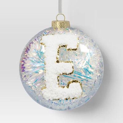 Christmas Monogram Plastic Tinsel Ball E - Wondershop™ | Target