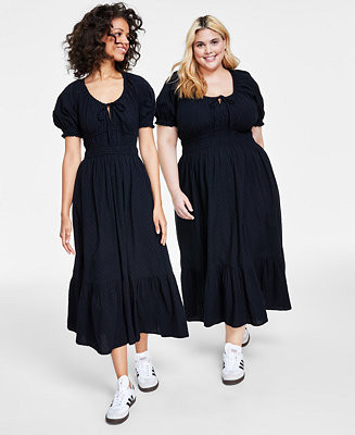 Women's Short-Sleeve Clip-Dot Midi Dress, XXS-4X, Created for Macy's | Macy's