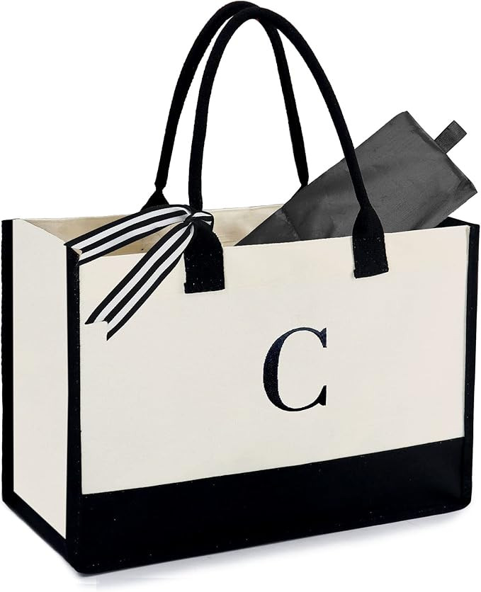 BeeGreen Teacher Tote Bags For Women Personalized Beach Bag with Zipper Pocket Initial Embroidery... | Amazon (US)