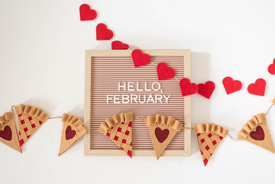 Pie Cherry and Berry Heart Pie Valentine's Day Banner for Classroom, Home, Kid's Bedroom, and Man... | Etsy (US)