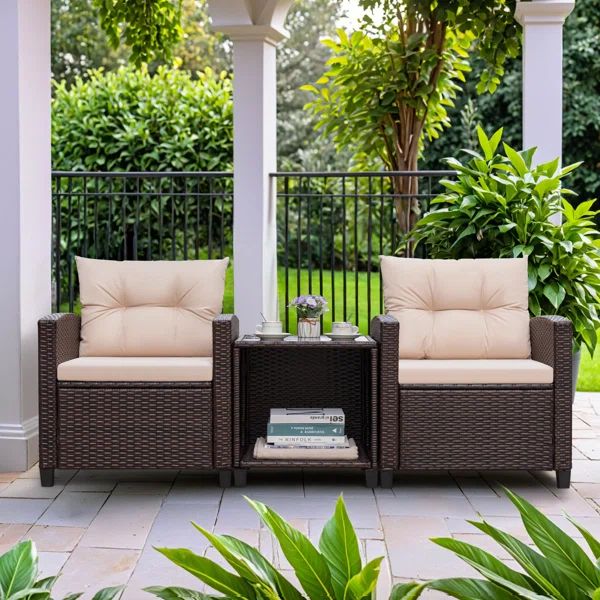 Cydelia 2 - Person Outdoor Seating Group with Cushions | Wayfair North America