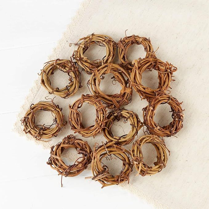 Factory Direct Craft Group of 12 Natural Dried Grapevine Wreaths 2" in Diameter for Crafting, Dec... | Amazon (US)