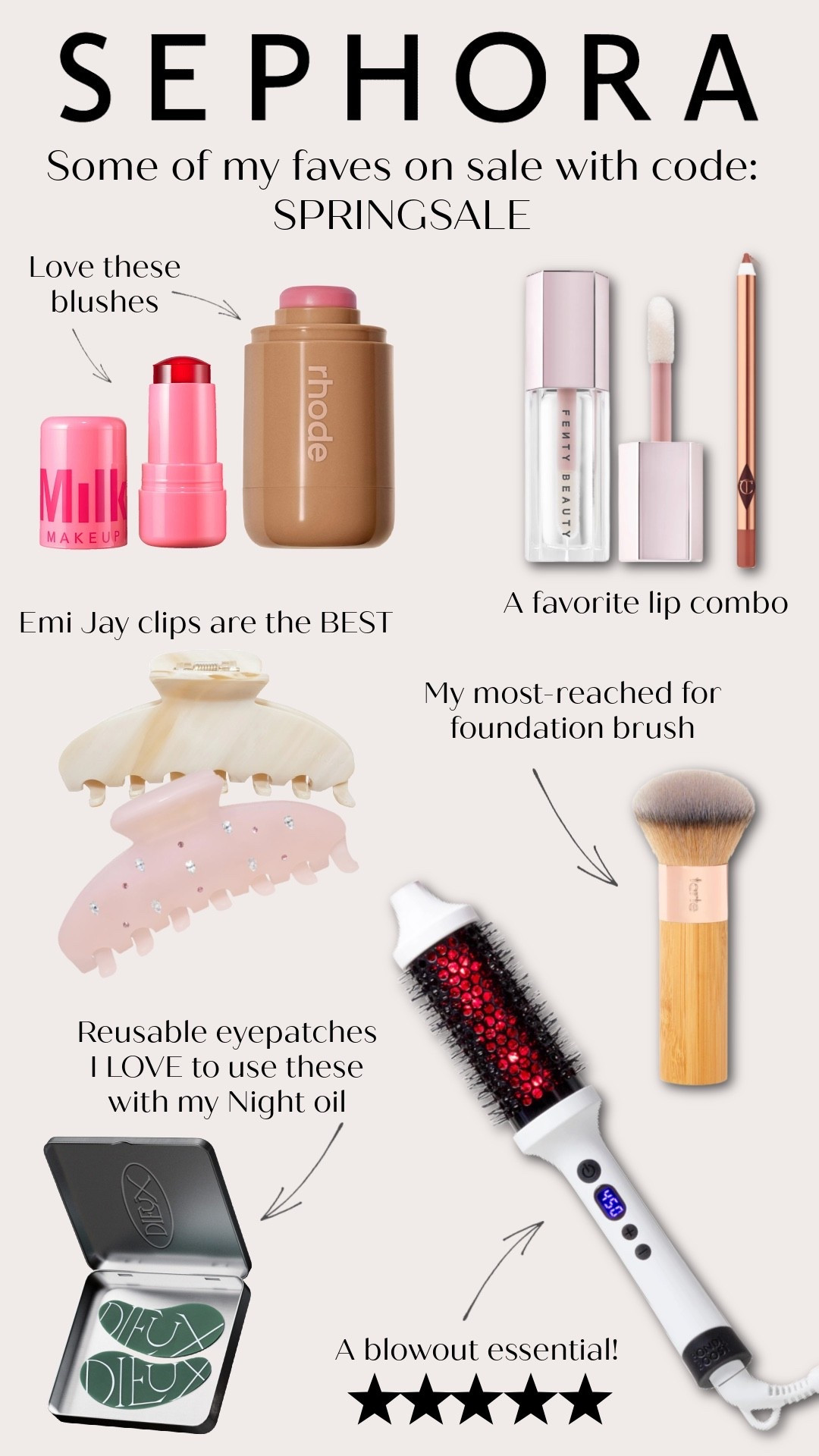 Sephora Spring Sale
Use code: SPRINGSALE for 10%-20% off of all my favorites💛✨

#sephorasale #beauty #selfcare

#LTKBeauty #LTKselfcare #LTKSaleAlert