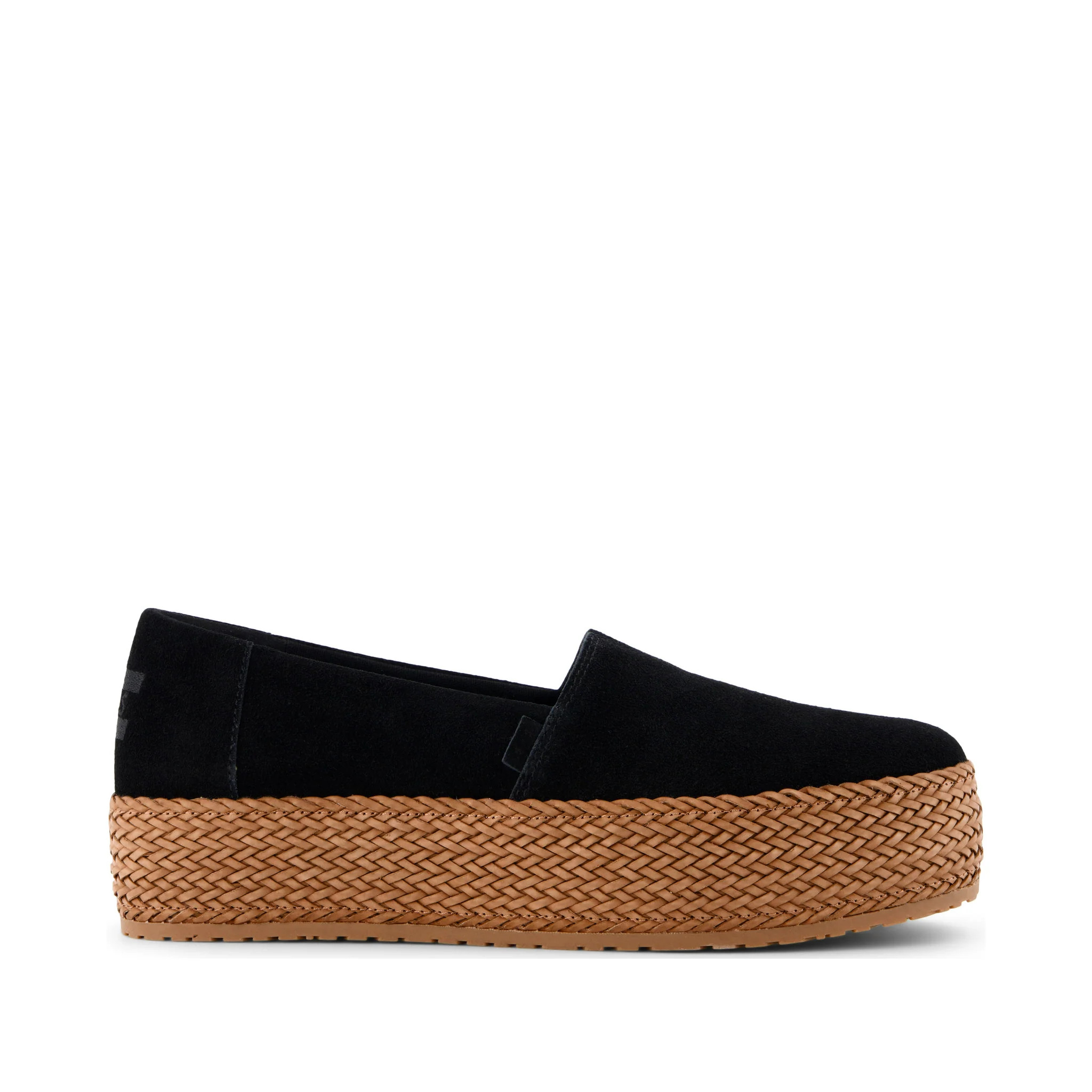 Valencia Black Suede Espadrille Platform Espadrille | Toms EMEA