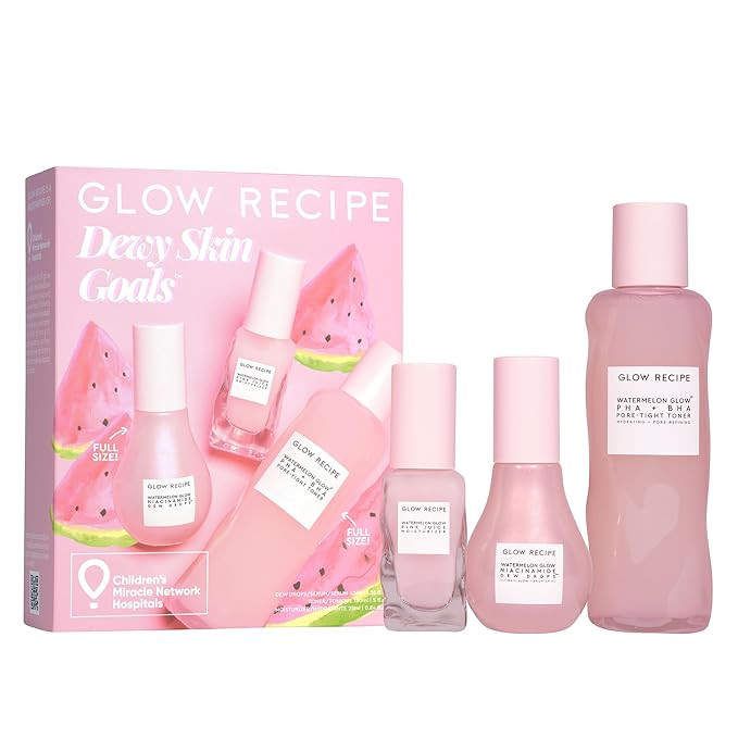 Glow Recipe Dewy Skin Goals Kit - Watermelon Glow Niacinamide Dew Drops (40ml) + PHA + AHA Pore-T... | Amazon (US)
